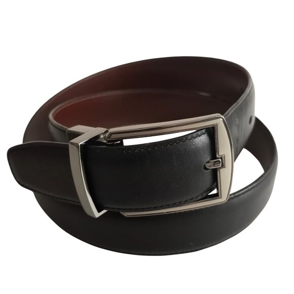 Roundtree & Yorke Hi Lo Reversible Leather Belt Mens 34 - Picture 1 of 3